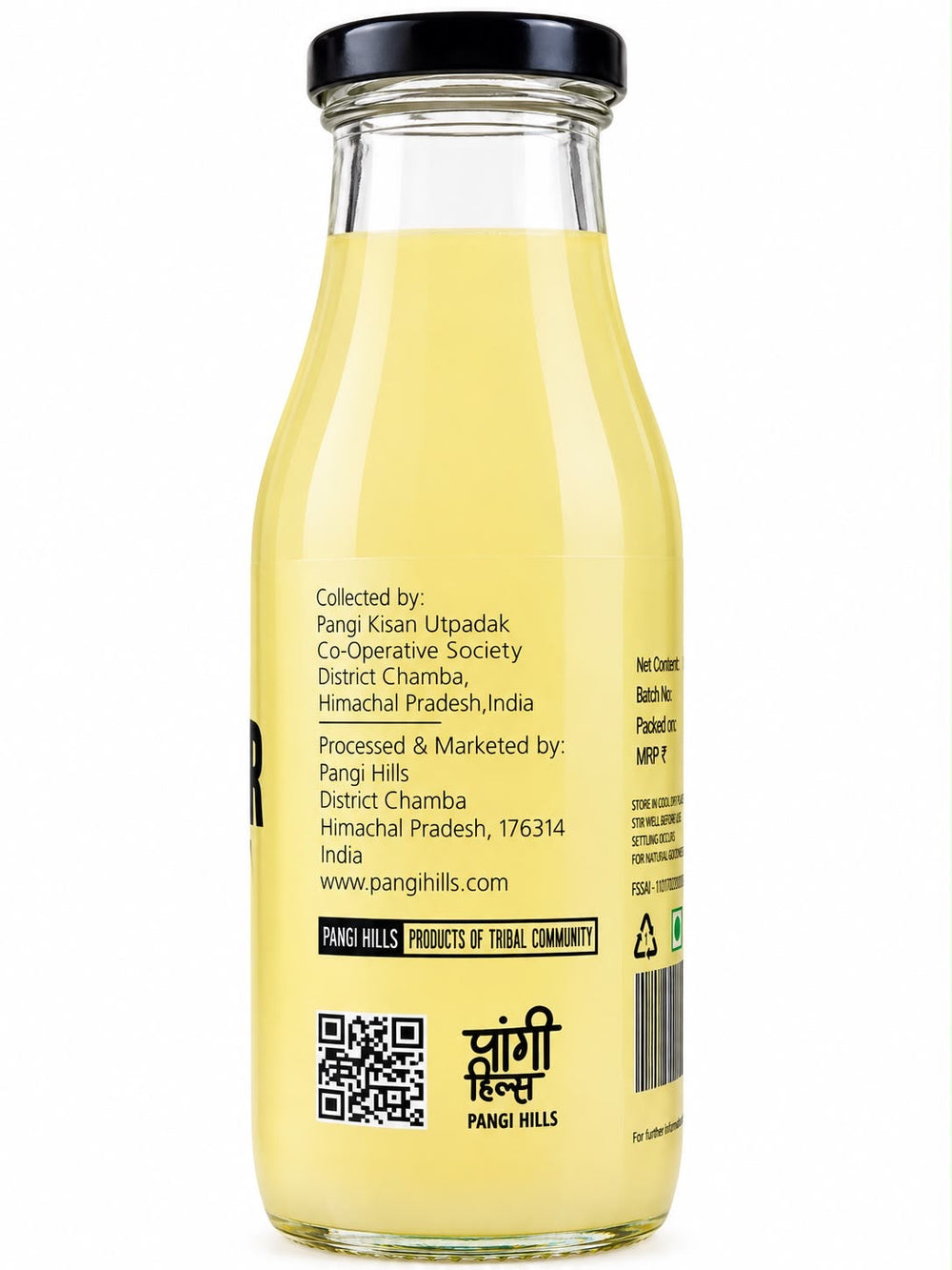 Pangi Hills apple cider vinegar side label
