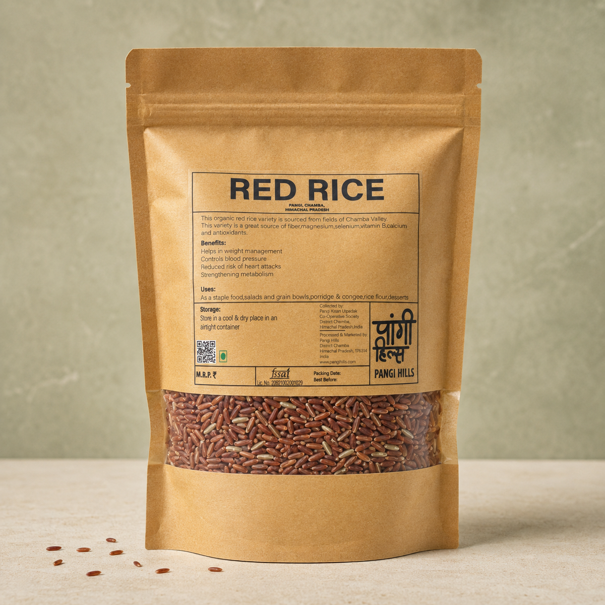 Pangi Hills Red Rice 1kg front view
