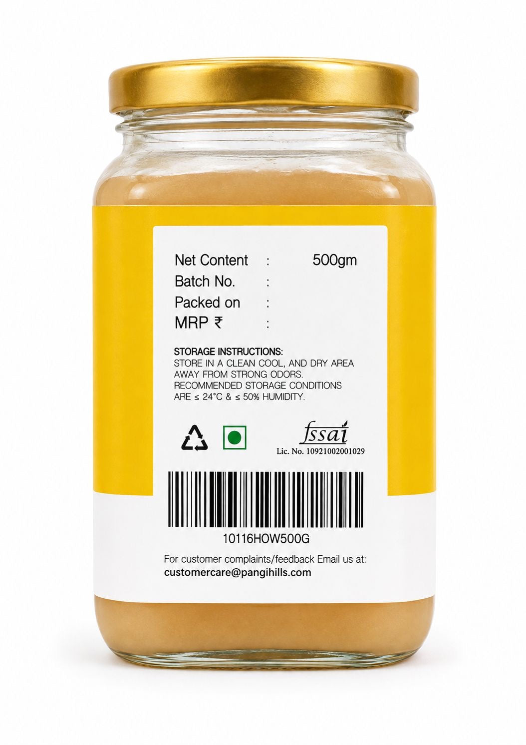 Pangi Hills white honey 500gm packaging detail