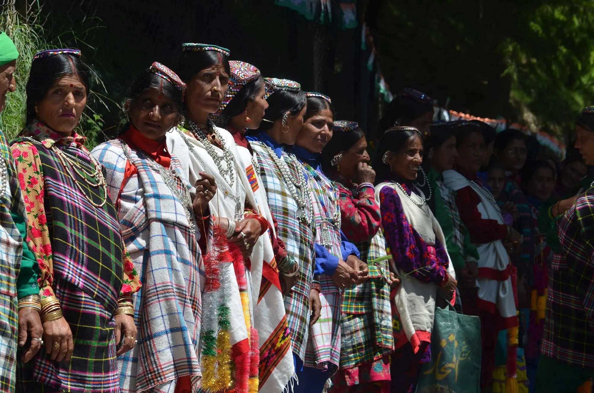 Women of Pangi wearing traditional clothing
